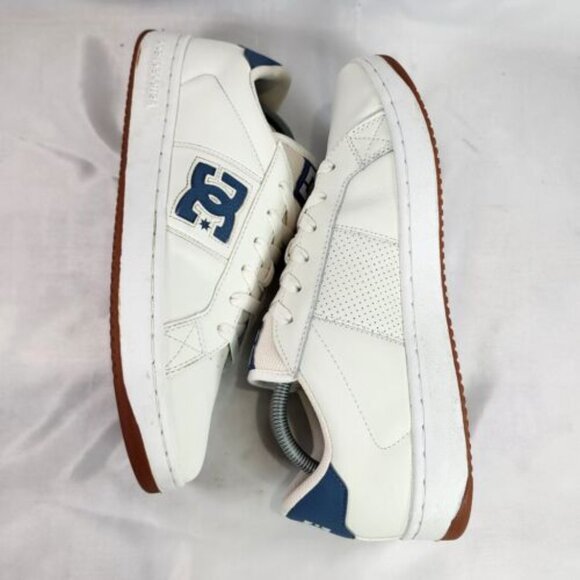 Dc Striker Ice Shoes Low Top White Blue ADYS100624 Gum Sole Clean Men's Size 12 - Picture 4 of 9